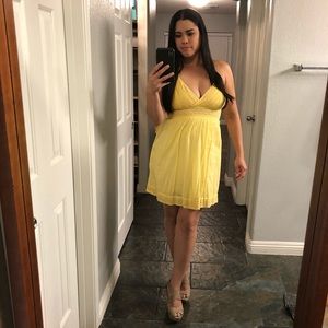 GUESS Yellow Halter Dress
